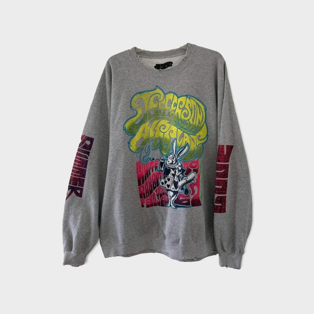 NEW Urban Outfitters Jefferson Airplane White Rabbit Crew Neck Sweatshirt